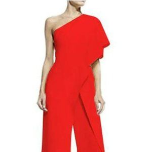 Women's Jumpsuit Patchwork Overlay Solid Color One Shoulder Elegant Jumpsuit